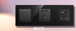 RB172钢化玻璃面板开关床头柜黑色